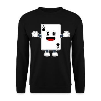 Poker Pokerkarten - Unisex Pullover - Schwarz - Vorne - Alina (178cm) & Michal (187cm)