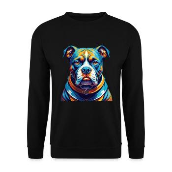 Bouledogue américain race coloré dessin animé Kawaii - Sweat-shirt Unisexe - noir - Devant - Alina (178cm) & Michal (187cm)