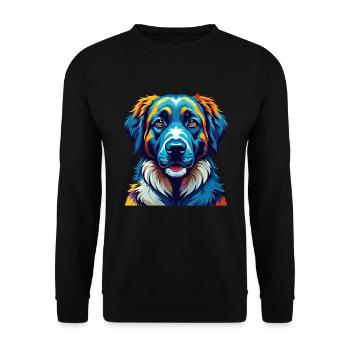Chien de berger d’Anatolie Race Dessin animé Kawaii - Sweat-shirt Unisexe - noir - Devant - Alina (178cm) & Michal (187cm)