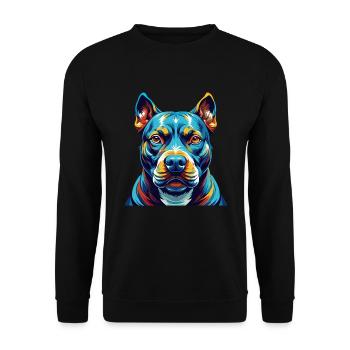 American Pitbull Terrier Dog Breed Cartoon Kawaii - Unisex Sweatshirt - black - Front - Alina (178cm) & Michal (187cm)