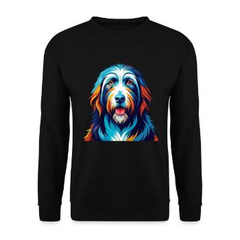 Bearded Collie Chien Race Coloré Dessin Animé Kawaii - Sweat-shirt Unisexe - noir - Devant - Alina (178cm) & Michal (187cm)