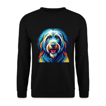 Bergamasco Sheepdog Breed Colorful Cartoon Kawaii - Unisex Sweatshirt - black - Front - Alina (178cm) & Michal (187cm)