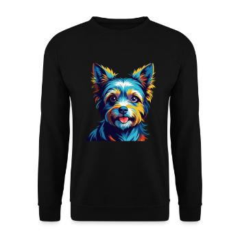 Biewer Terrier Dog Breed Colorful Cartoon Kawaii - Unisex Sweatshirt - black - Front - Alina (178cm) & Michal (187cm)