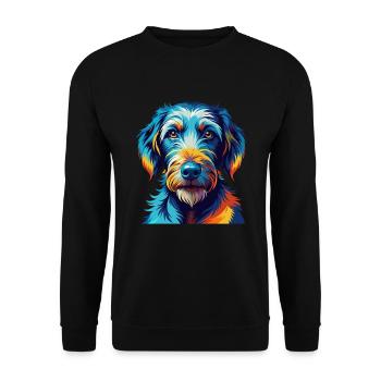 Bedlington Terrier Chien Race Dessin animé Kawaii - Sweat-shirt Unisexe - noir - Devant - Alina (178cm) & Michal (187cm)