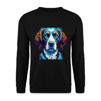 Brittany Dog Breed Colorful Cartoon Kawaii - Unisex Sweatshirt - black - Front - Alina (178cm) & Michal (187cm)