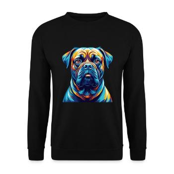 Bullmastiff Chien Race Coloré Dessin animé Kawaii - Sweat-shirt Unisexe - noir - Devant - Alina (178cm) & Michal (187cm)