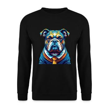 Bouledogue race coloré aquarelle dessin animé Kawaii - Sweat-shirt Unisexe - noir - Devant - Alina (178cm) & Michal (187cm)