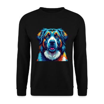 Chien de berger d’Asie centrale Race Dessin animé Kawaii - Sweat-shirt Unisexe - noir - Devant - Alina (178cm) & Michal (187cm)