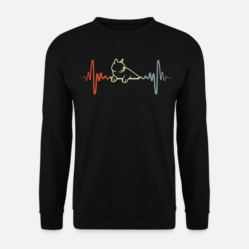 Cat Pulse Pulse Vintage Look - Sweat-shirt Unisexe - noir