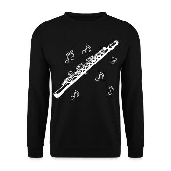 Flûte - Sweat-shirt Unisexe - noir - Devant - Alina (178cm) & Michal (187cm)