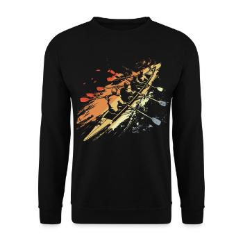 Retro Ruderteam Grafik - Unisex Pullover - Schwarz - Vorne - Alina (178cm) & Michal (187cm)