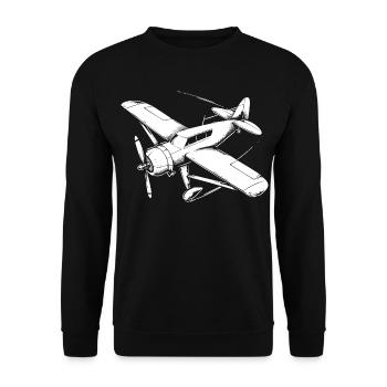 Propeller Plane Drawing - Unisex Sweatshirt - black - Front - Alina (178cm) & Michal (187cm)