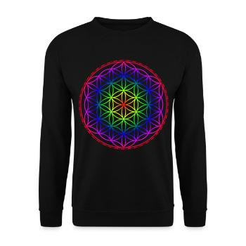 Fleur de vie arc-en-ciel - Sweat-shirt Unisexe - noir - Devant - Alina (178cm) & Michal (187cm)