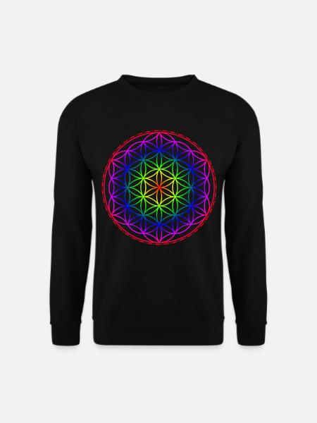 Flower of Life Rainbow - Unisex Sweatshirt - black