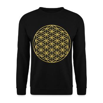 Flower of Life Gold | Flower of Life Gold - Unisex Sweatshirt - black - Front - Alina (178cm) & Michal (187cm)