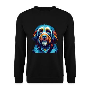 Griffon Bleu De Gascogne Dog Breed Cartoon Kawaii - Unisex Sweatshirt - black - Front - Alina (178cm) & Michal (187cm)