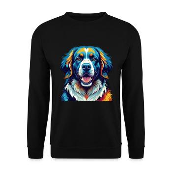 Great Pyrenees Dog Breed Colorful Cartoon Kawaii - Unisex Sweatshirt - black - Front - Alina (178cm) & Michal (187cm)