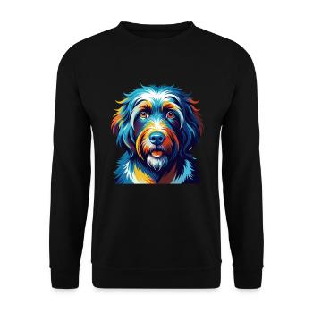 Schapendoes Race Chien Coloré Dessin Animé Kawaii - Sweat-shirt Unisexe - noir - Devant - Alina (178cm) & Michal (187cm)