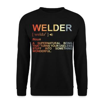 Welder Dictionary - Unisex Sweatshirt - black - Front - Alina (178cm) & Michal (187cm)