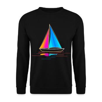 Dessin de voilier vintage - Sweat-shirt Unisexe - noir - Devant - Alina (178cm) & Michal (187cm)