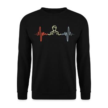 Tiermediziner Herzlinie - Unisex Pullover - Schwarz - Vorne - Alina (178cm) & Michal (187cm)