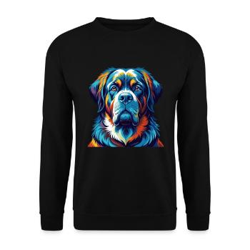 Alpine Mastiff Hunderasse Bunte Karikatur Kawaii - Unisex Pullover - Schwarz - Vorne - Alina (178cm) & Michal (187cm)