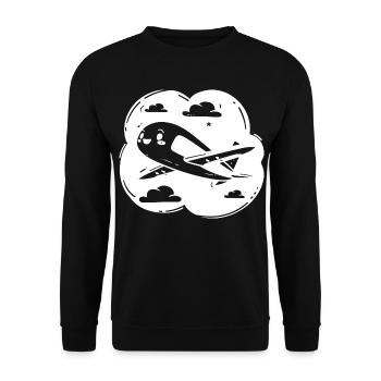 Propeller Plane Drawing - Unisex Sweatshirt - black - Front - Alina (178cm) & Michal (187cm)