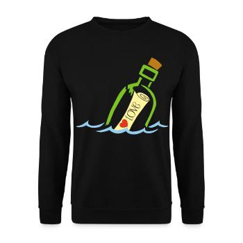 A bottle in the sea - Unisex Sweatshirt - black - Front - Alina (178cm) & Michal (187cm)
