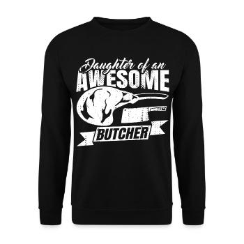 Fille de boucher - Sweat-shirt Unisexe - noir - Devant - Alina (178cm) & Michal (187cm)