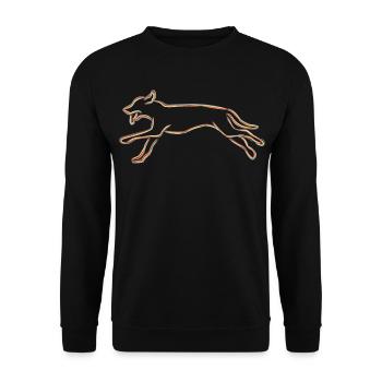 Hund Zeichnung - Unisex Pullover - Schwarz - Vorne - Alina (178cm) & Michal (187cm)