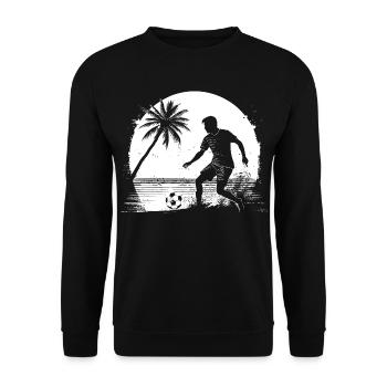 Fußball Junge Zeichnung - Unisex Pullover - Schwarz - Vorne - Alina (178cm) & Michal (187cm)