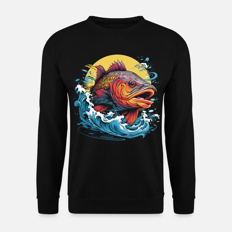Fishing Illustration - Unisex Sweatshirt - black