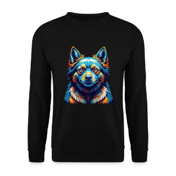 Schipperke Race Chien Coloré Dessin Animé Kawaii - Sweat-shirt Unisexe - noir - Devant - Alina (178cm) & Michal (187cm)