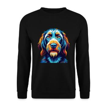 Spinone Italiano Dog Breed Colorful Cartoon Kawaii - Unisex Sweatshirt - black - Front - Alina (178cm) & Michal (187cm)