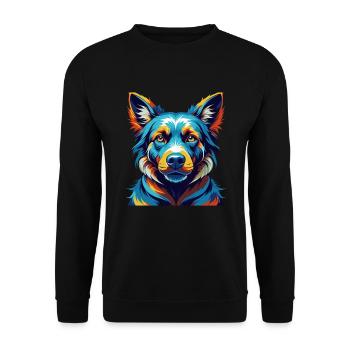 Tosa Hunderasse Buntes Aquarell Cartoon Kawaii - Unisex Pullover - Schwarz - Vorne - Alina (178cm) & Michal (187cm)