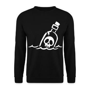 White Skull in a Bottle - Unisex Sweatshirt - black - Front - Alina (178cm) & Michal (187cm)