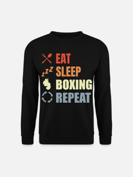 Manger dormir Boxe Répéter - Sweat-shirt Unisexe - noir