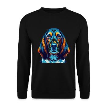 Basset Bleu De Gascogne Dog Breed Cartoon Kawaii - Unisex Sweatshirt - black - Front - Alina (178cm) & Michal (187cm)