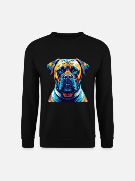 Boerboel Hunderasse Bunte Karikatur Kawaii - Unisex Pullover - Schwarz
