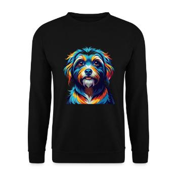 Bolognese Dog Breed Colorful Cartoon Kawaii - Unisex Sweatshirt - black - Front - Alina (178cm) & Michal (187cm)