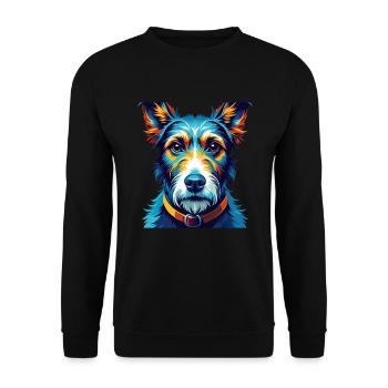 Foxterrier Glatte Hunderasse Karikatur Kawaii - Unisex Pullover - Schwarz - Vorne - Alina (178cm) & Michal (187cm)