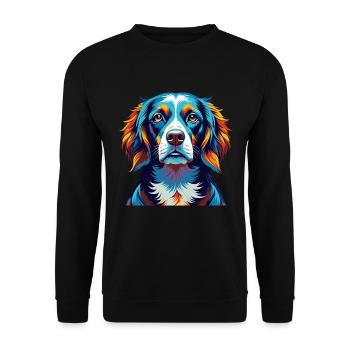 Grand Anglo Français Race de Chien Dessin Animé Kawaii - Sweat-shirt Unisexe - noir - Devant - Alina (178cm) & Michal (187cm)