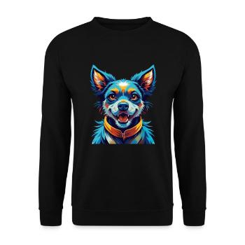 Kromfohrlander Hunderasse Bunte Karikatur Kawaii - Unisex Pullover - Schwarz - Vorne - Alina (178cm) & Michal (187cm)
