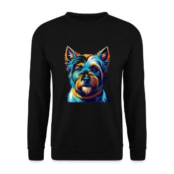 Englisch White Terrier Hunderasse Karikatur Kawaii - Unisex Pullover - Schwarz - Vorne - Alina (178cm) & Michal (187cm)