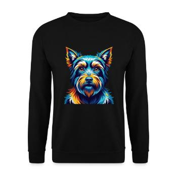 Cesky Terrier Hunderasse Bunte Karikatur Kawaii - Unisex Pullover - Schwarz - Vorne - Alina (178cm) & Michal (187cm)