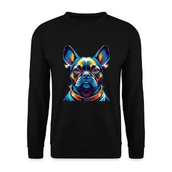 Braque Français Race de chien Coloré Dessin animé Kawaii - Sweat-shirt Unisexe - noir - Devant - Alina (178cm) & Michal (187cm)