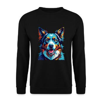 Karpaten Schäferhund Hunderasse Karikatur Kawaii - Unisex Pullover - Schwarz - Vorne - Alina (178cm) & Michal (187cm)