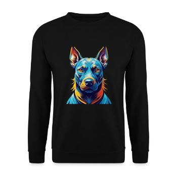 Blau Thai Ridgeback Hunderasse Karikatur Kawaii - Unisex Pullover - Schwarz - Vorne - Alina (178cm) & Michal (187cm)
