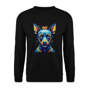 American Hairless Terrier Chien Race Dessin animé Kawaii - Sweat-shirt Unisexe - noir - Devant - Alina (178cm) & Michal (187cm)