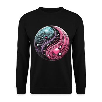Cosmic Yin Yang: Galactic Balance of the Universe - Unisex Sweatshirt - black - Front - Alina (178cm) & Michal (187cm)